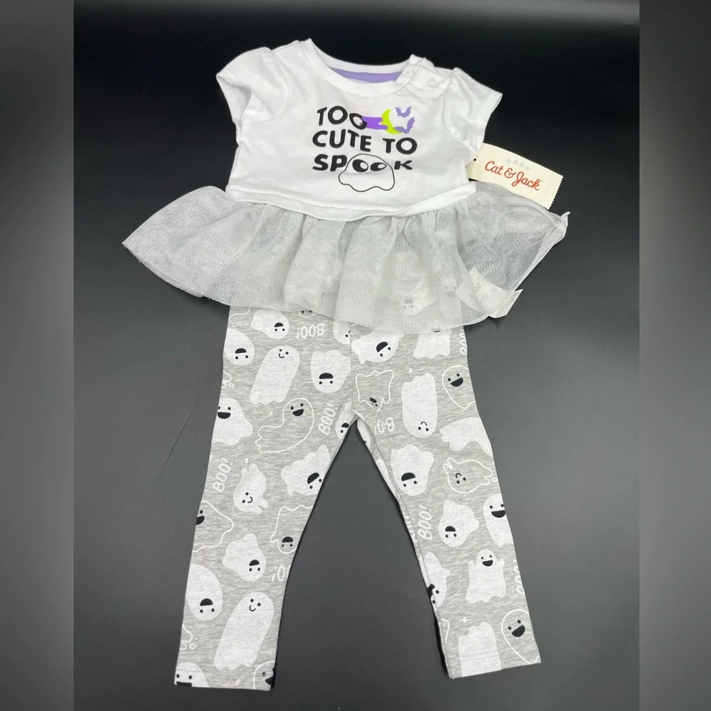 Cat & Jack 6-9 months too cute to spook 2 piece set - Picture 1 of 6
